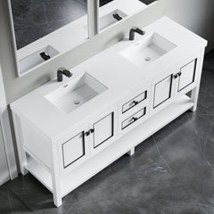 Dowell 72" Freestanding Bathroom Vanity with Double Basin - Four Soft-Close Doors, One Soft-Close Drawer, One Shelf - 036 72 Series