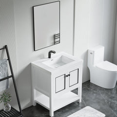 Dowell 30" Freestanding Bathroom Vanity with Single Basin - Two Soft-Close Doors, One Shelf - 036 30 Series