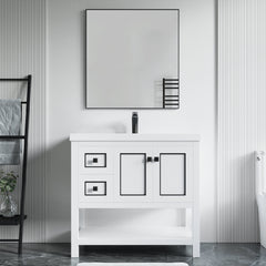 Dowell 36" Freestanding Bathroom Vanity with Single Basin - Two Soft-Close Doors, One Soft-Close Drawer, One Shelf - 036 36 Series