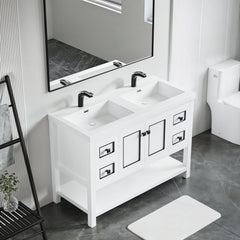 Dowell 48" Freestanding Bathroom Vanity with Single, Double or No Basin – Two Soft-Close Doors, Two Soft-Close Drawers, One Shelf - 036 48 Series