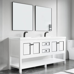 Dowell 72" Freestanding Bathroom Vanity with Double Basin - Four Soft-Close Doors, One Soft-Close Drawer, One Shelf - 036 72 Series