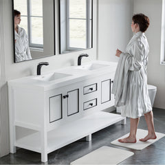 Dowell 72" Freestanding Bathroom Vanity with Double Basin - Four Soft-Close Doors, One Soft-Close Drawer, One Shelf - 036 72 Series