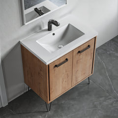 Dowell 037 Series 30" Bathroom Vanity with Single Basin Soft-Close Doors Two Shelves