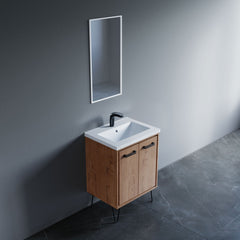 Dowell 037 Series 24" Bathroom Vanity with Single Basin Soft-Close Doors Two Shelves