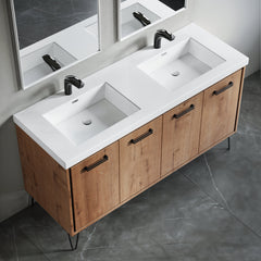 Dowell 037 Series 60" Bathroom Vanity with Single Basin Soft-Close Doors Four Shelves