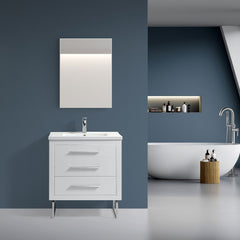 Dowell 30" Wall-Mounted/Floating Bathroom Vanity with Single Basin - Two Soft-Close Drawers - 041 30  Series