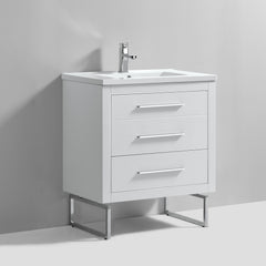 Dowell 30" Wall-Mounted/Floating Bathroom Vanity with Single Basin - Two Soft-Close Drawers - 041 30  Series