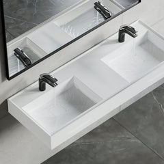Dowell Wall Mounted Bathroom Sink Rectangular Bowl Stone Resin Sink Luxury ADA Compliant Sink Non-overflow & Single Faucet Hole Floating Sink Perfect for Every Bathroom - 070 4818 Series