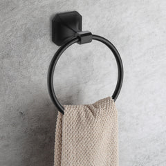 Dowell 4-Piece Bathroom Accessory Set- Rectangular Design - Bath Towel Bar, Hand Towel Ring, Toilet Paper Holder, Towel/Robe Hook - 1004 41 Series