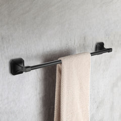 Dowell 4-Piece Bathroom Accessory Set- Rectangular Design - Bath Towel Bar, Hand Towel Ring, Toilet Paper Holder, Towel/Robe Hook - 1004 41 Series