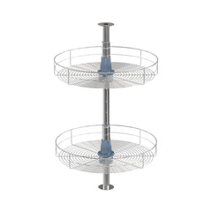 Dowell Lazy Susan - 18" Diameter/Round, 2 Shelves, Kitchen Wall Corner Cabinet Organizer, Chrome - 4001 360D Series