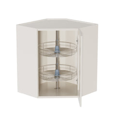 Dowell Lazy Susan - 18" Diameter/Round, 2 Shelves, Kitchen Wall Corner Cabinet Organizer, Chrome - 4001 360D Series