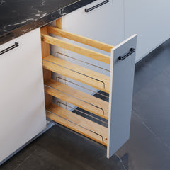 Dowell Base Pullout Spice Organizer with Adjustable Shelves for Base Kitchen Cabinet - 5" Base, 8" Base, 10" Base, Bottom Mounted, Soft Close Slides -4004 Series