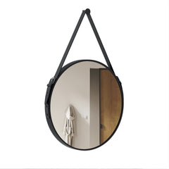 Dowell 24" Round Wall Mirror with Belt - Bathroom/Living Room/Hallway, Metal Frame - 5006 024 Series