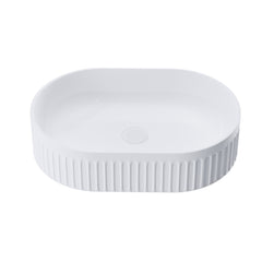 Dowell 6004 Modern Bathroom Design Fluted Oval Ceramic Vessel Sink