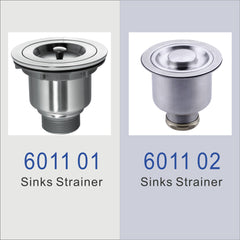Dowell 4-1/2" dia. Kitchen Sink Drain Assembly with Strainer Basket and Stopper - Stainless Steel - 6011 Series