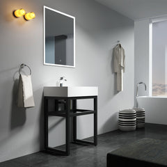 Dowell 24" Bathroom Basin Stand Black Pedestal - 7003 Series