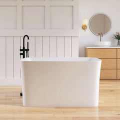 Dowell 47" Japanese Soaking Bathtub Solid Surface Freestanding Tub With Seat-BT003 Series