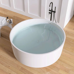 Dowell 49" Round Solid Surface Freestanding Soaking Tub for Small Bathrooms-BT131 Series