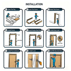 Dowell Flush Door Slab, Door Frame Kit