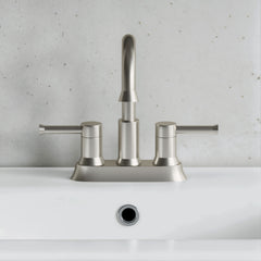 Dowell Bathroom Faucet - Two Handles, Three Holes, Brushed Nickel Finish - 8001 002 Series