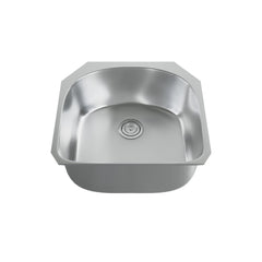 Dowell 23-5/8" Kitchen Undermount Sink - 9" Deep Bowl, D-Shaped, Stainless Steel 18/16 Gauge - 6001 Series