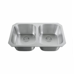 Dowell 32" Kitchen Undermount Double Bowl Sink - Two 14" Bowls, 9" Deep, Stainless Steel 18 Gauge - 6001 Series