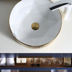 Dowell 16-3/4" Bathroom Round Ceramic Vessel Sink - 6-1/4" Deep - 000 1616 16 Series