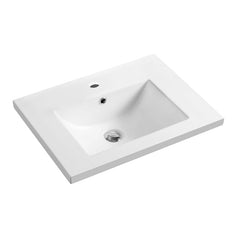Dowell 24" Bathroom Topmount Ceramic Basin with Overflow - One 16-1/8" Sink, 5-1/8" Deep - 000 2418BT Series