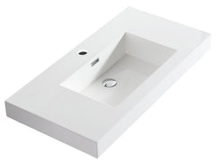 Dowell 35-7/8" Bathroom Topmount Resin Basin with Overflow - One 19-1/4" Sink, 4-3/8" Deep - 000 3618BP Series