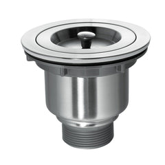 Dowell 4-1/2" dia. Kitchen Sink Drain Assembly with Strainer Basket and Stopper - Stainless Steel - 6011 Series