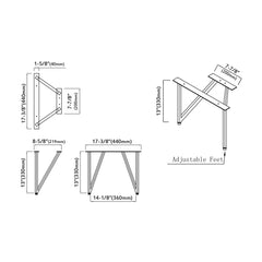 Dowell 13" Metal Furniture Legs - Hairpin, Heavy Duty, Vanity/Cabinet/Sofa/Bench, Set of 2 - 7001 013 Series