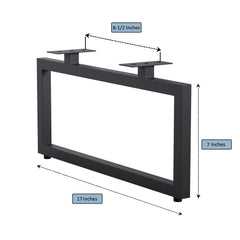 Dowell 7-7/8" Metal Furniture Legs - Rectangle, Heavy Duty, Vanity/Cabinet/Sofa/Bench, Set of 2 - 7006 007 Series