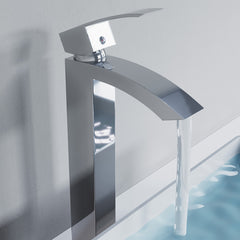 Dowell Vessel Sink Bathroom Faucet - 8001 014 Series - High Spout, Single Handle, Single Hole