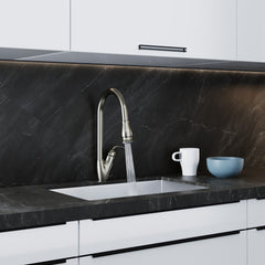 Dowell Kitchen Sink Faucet - 8002 011  Series - High Arc, Pull-Down Sprayer, Single Handle, Single Hole